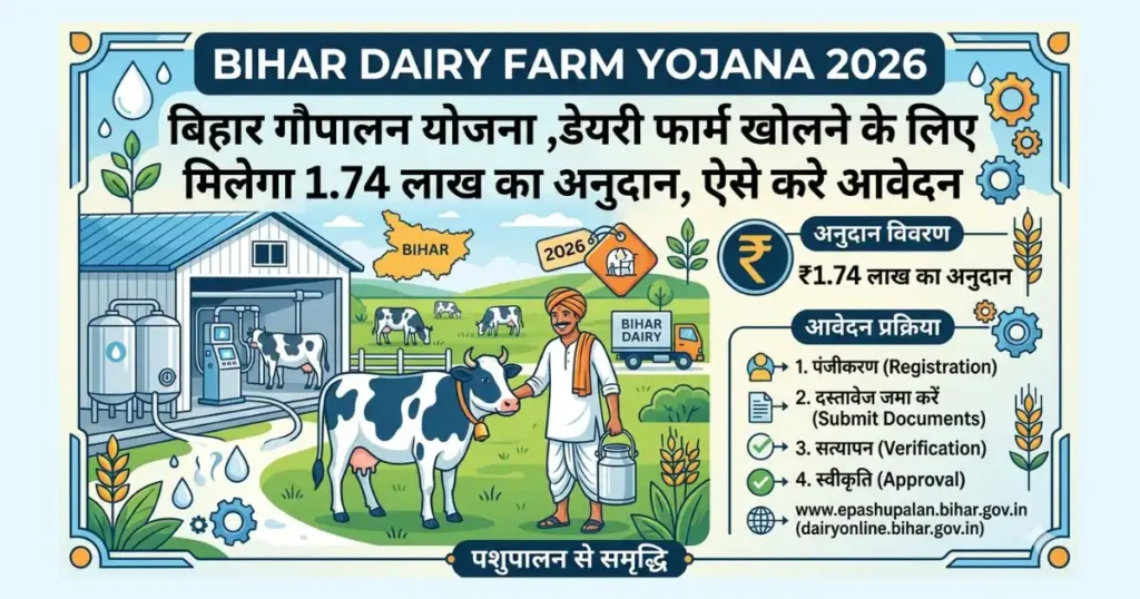 Bihar Dairy Farm Yojana 2026: बिहार गौपालन योजना ,डेयरी फार्म खोलने के लिए मिलेगा 1.74 लाख का अनुदान, ऐसे करे आवेदन 1 Bihar Dairy Farm Yojana 2026