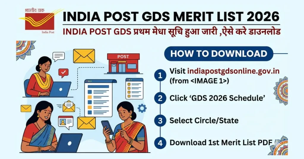 India Post GDS Merit List 2026 Download 1st Merit List : India Post GDS प्रथम Merit List जारी ,ऐसे करे डाउनलोड 1 India Post GDS Merit List 2026